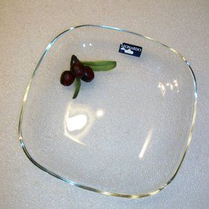 LEONARDO Clear Glass Dish Candy Bowl 7" Square  Made in Germany